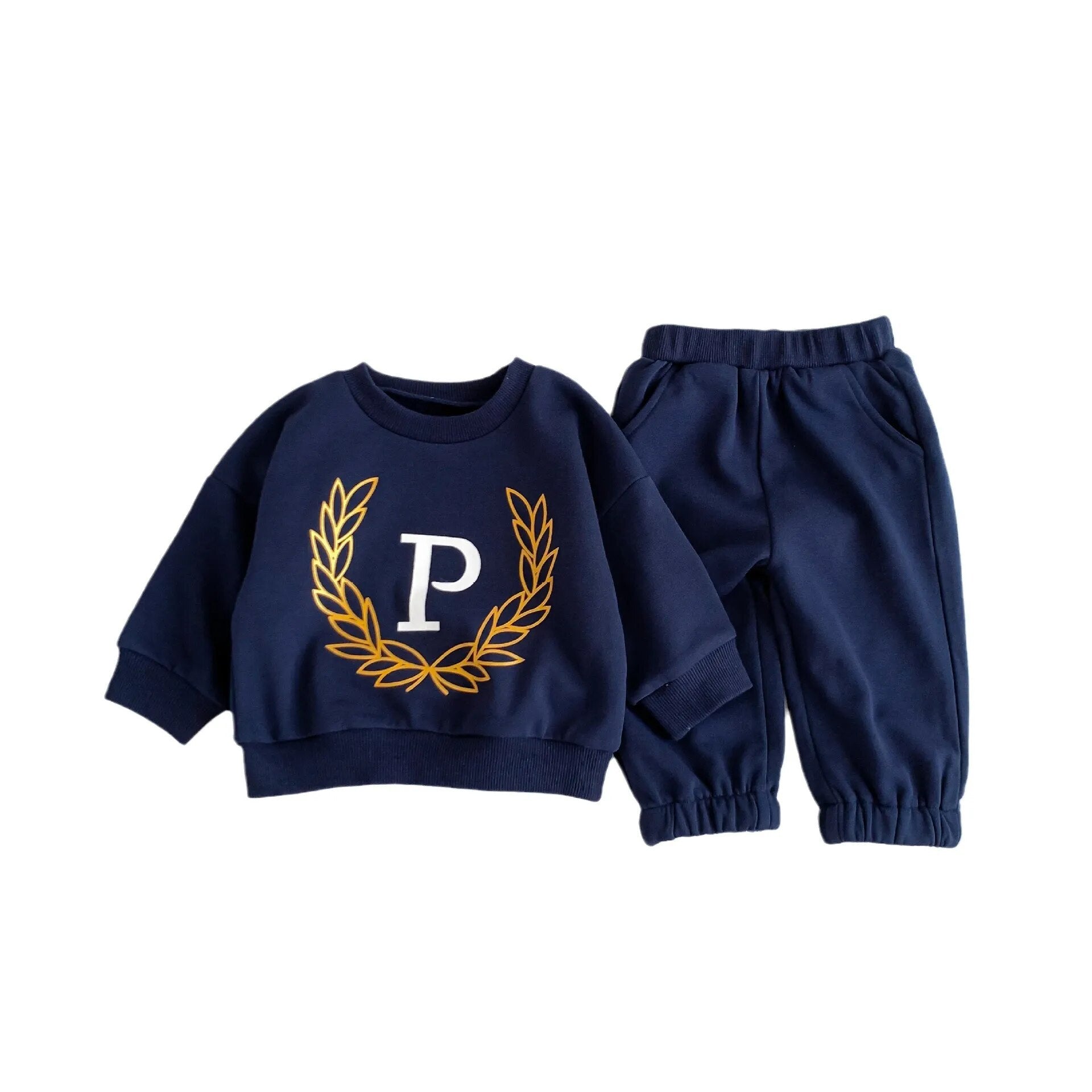 'P' Letter Print Jogger Set