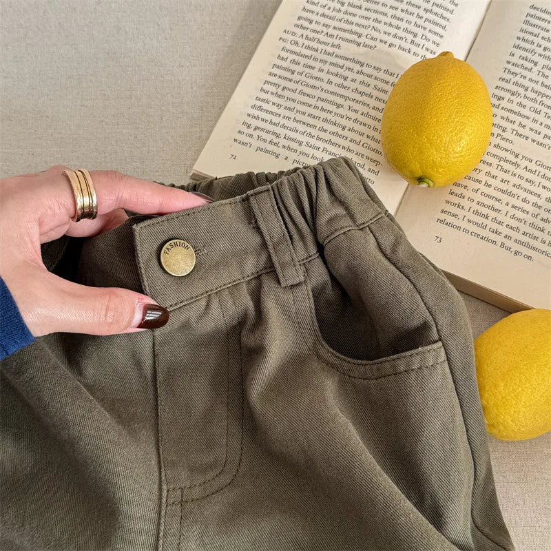 Unisex Solid Cargo Pants