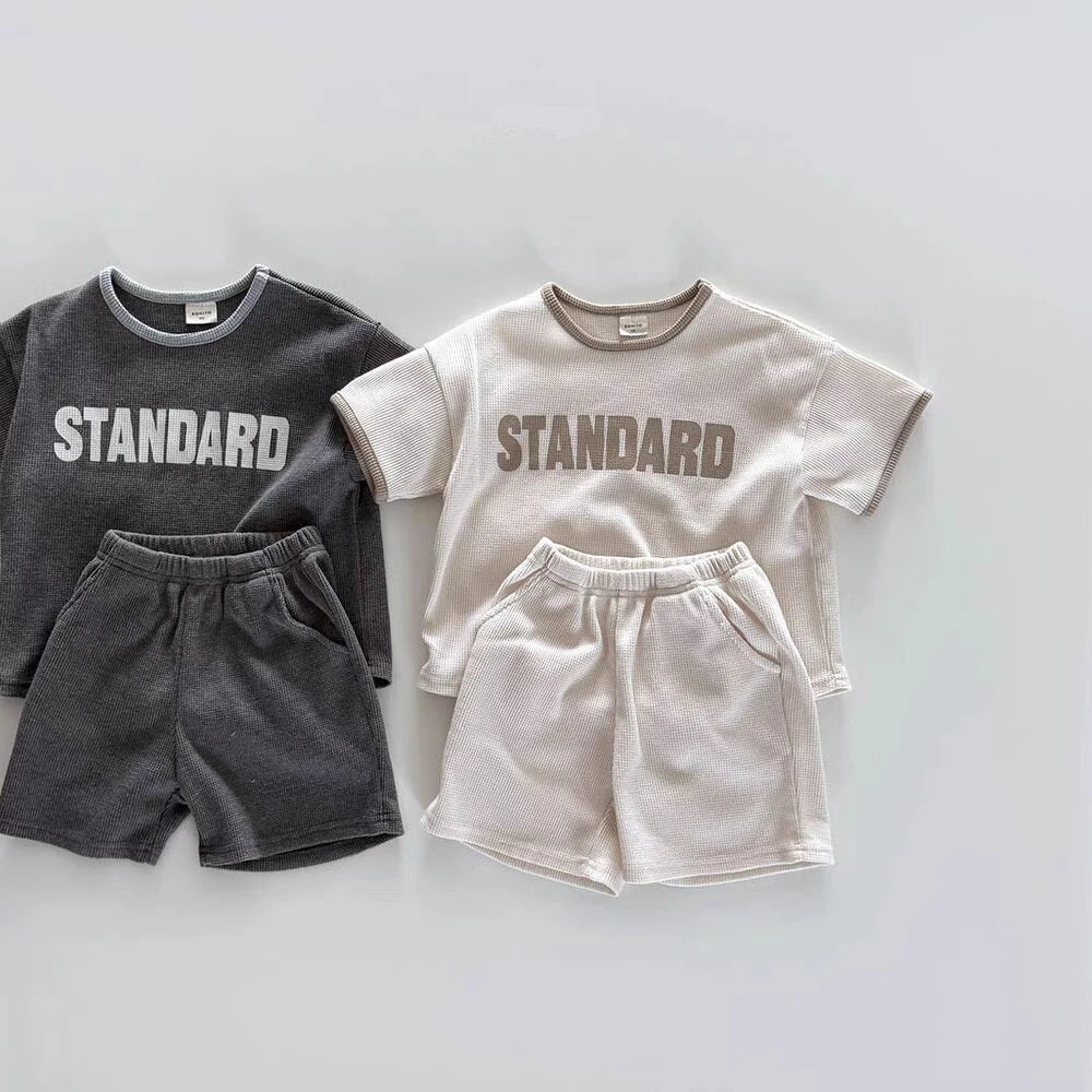 'STANDARD' Letter Print Casual Set