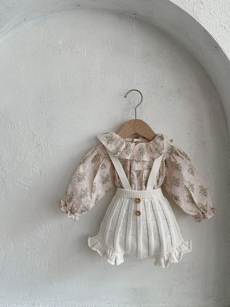 Flounce Knitted Overalls