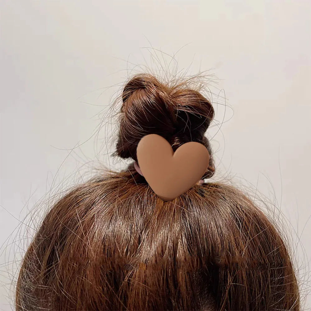 Heart-Shaped Colored Girl's Hair Ties (4-Piece)