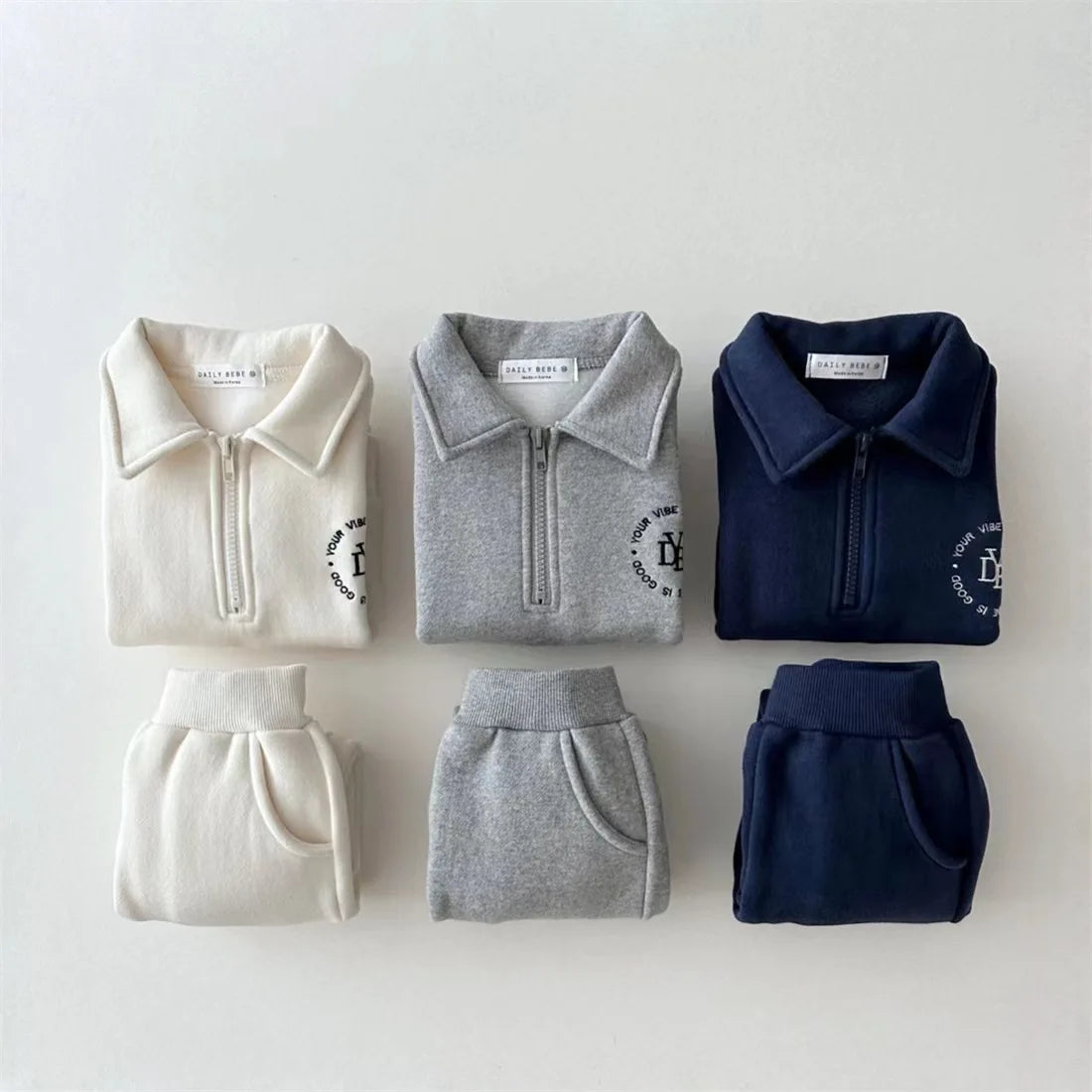Long Sleeve Zip-Down Fleece Jogger Set