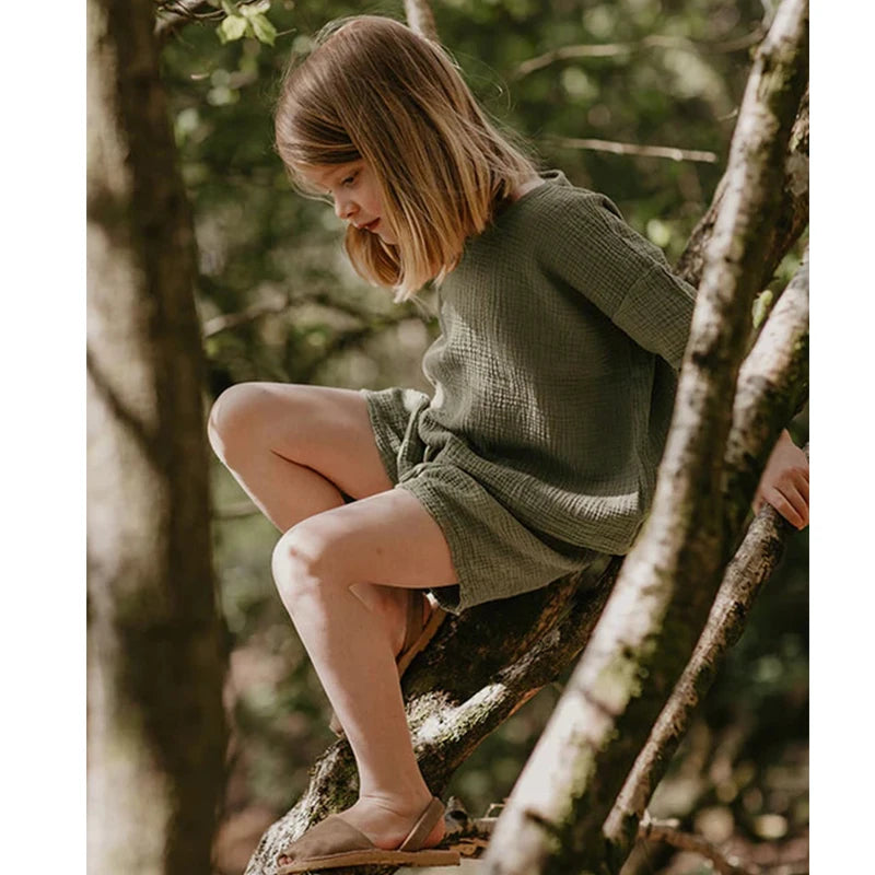 Organic Cotton Muslin Loose Shorts