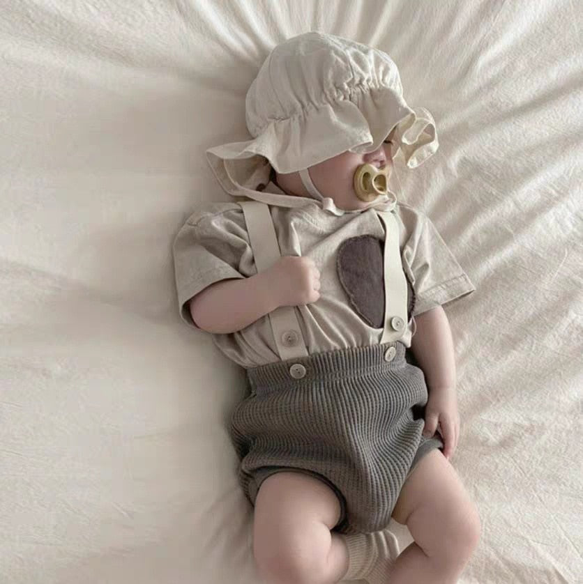 Ribbed Overalls Shorts