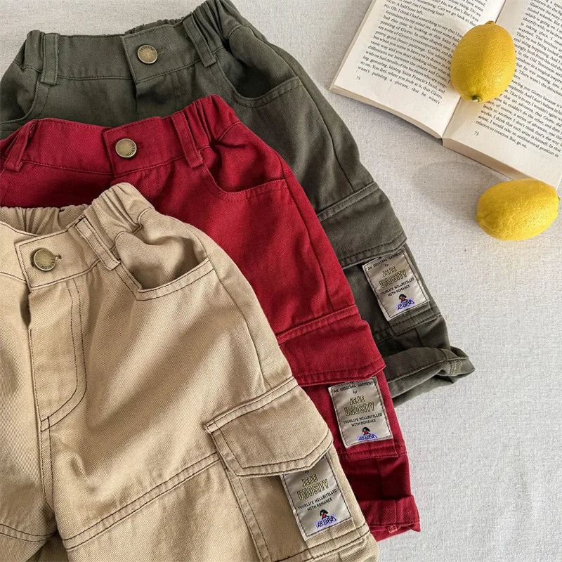 Unisex Solid Cargo Pants