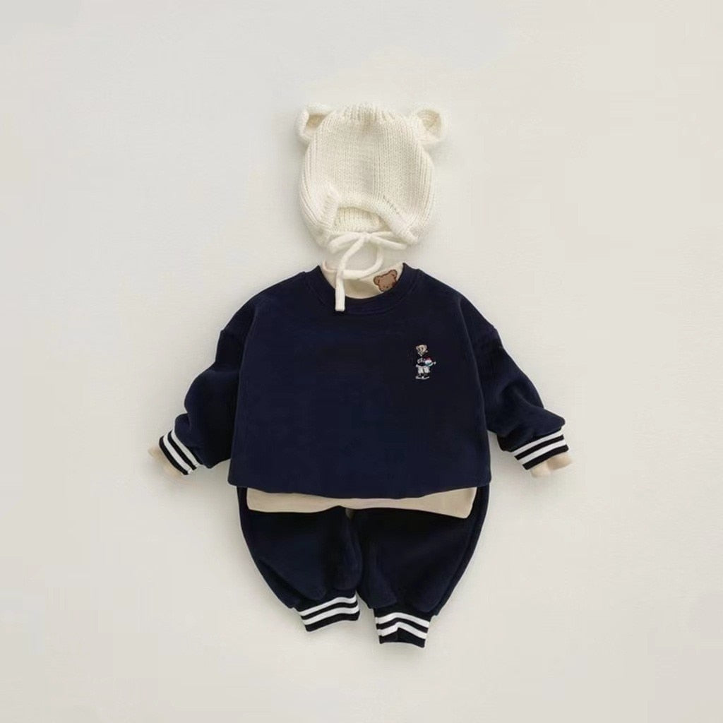 Mini Striped Long-Sleeved Jogger Set