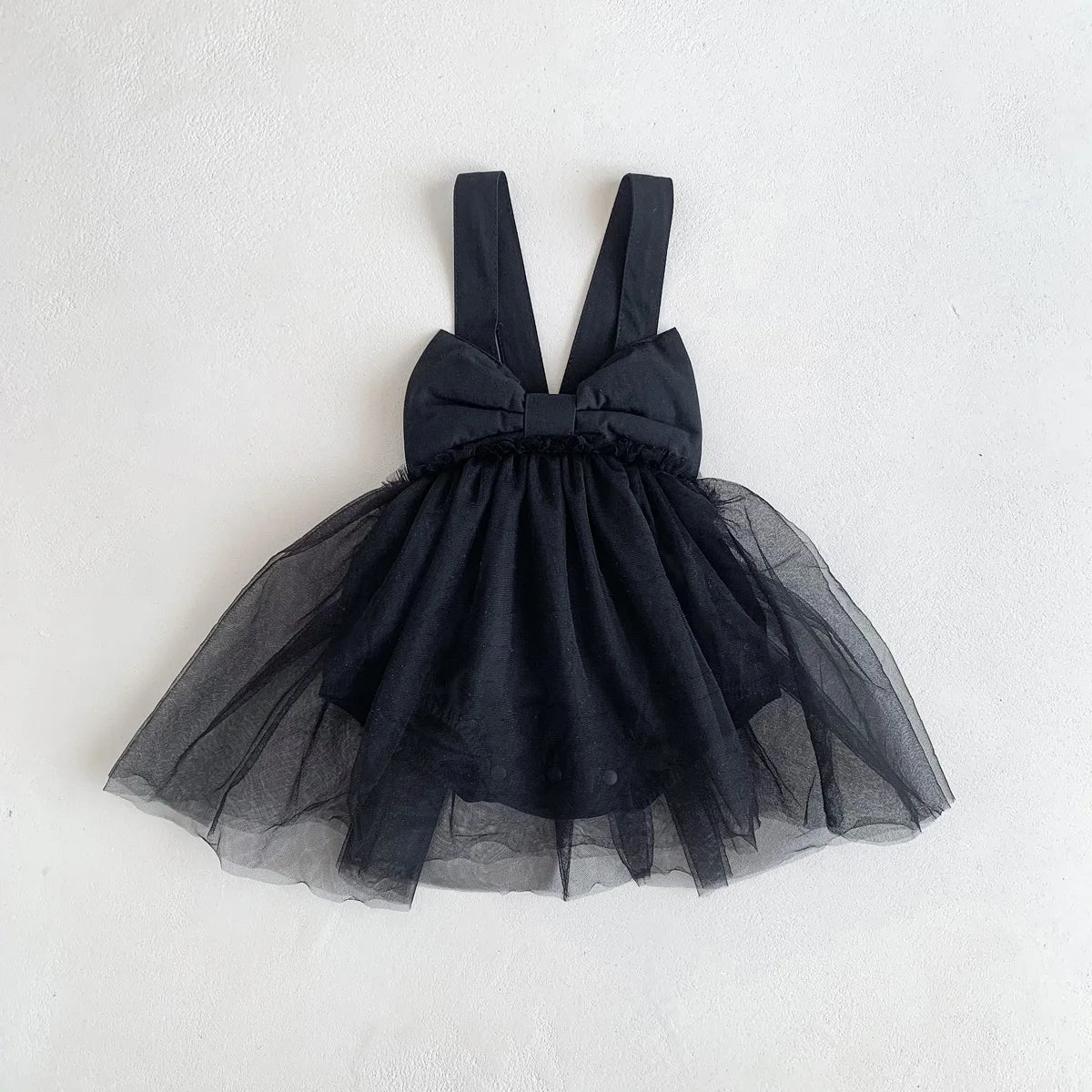 Girls Sleeveless Bow Sling Onesie Tutu