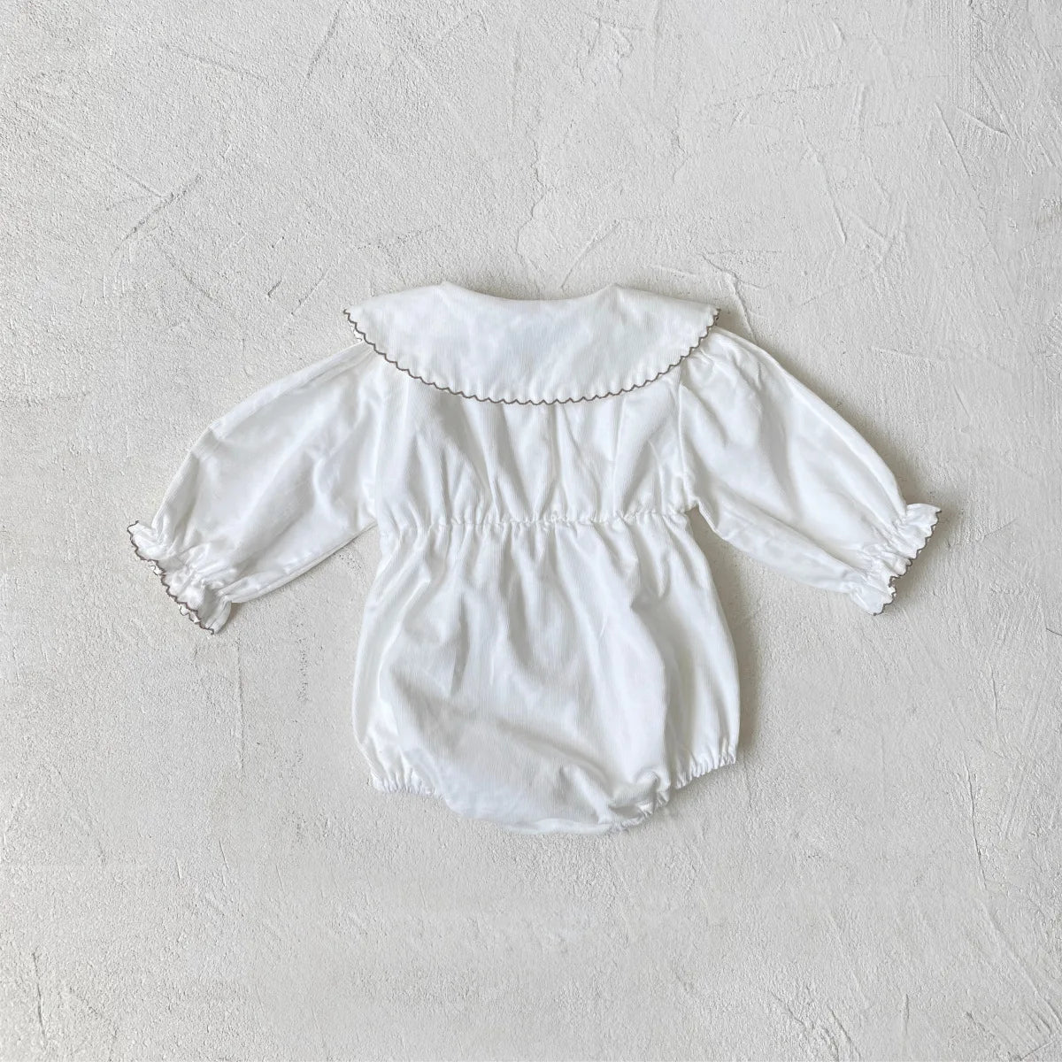 Girls' Long-Sleeved Large Lapel Onesie