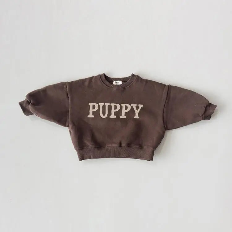 Cute 'PUPPY' Long-Sleeve Casual Sweatshirt