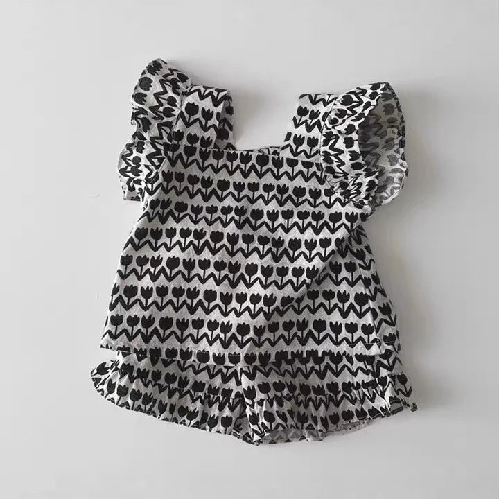 Girls' Floral Sleeveless 2-Piece Set