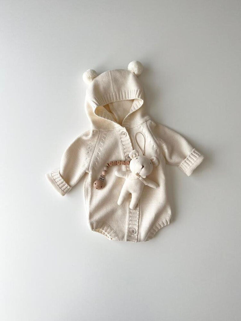 Knitted Ear Hooded Onesie
