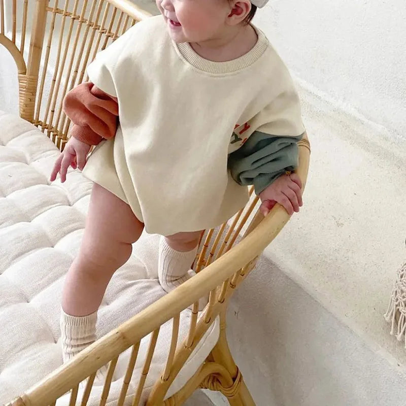 'Happy Happy' Color-Block Onesie