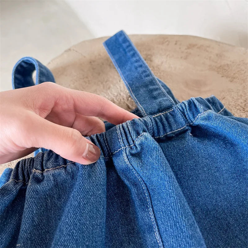 Kids Denim Shorts Overalls