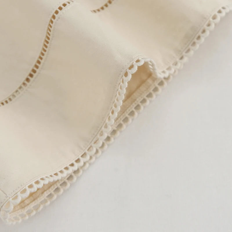Vintage Square Neck Long-Sleeved Dress