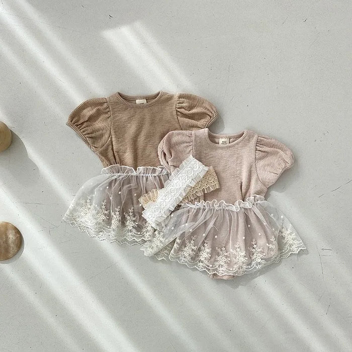 Lace PomPom Onesie
