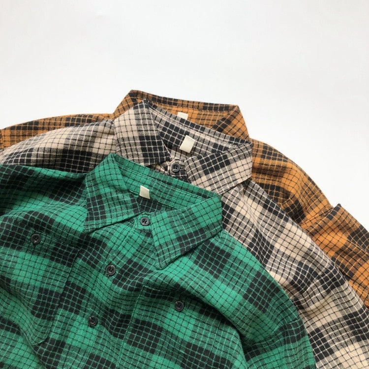 Plaid Long-Sleeved Shirt