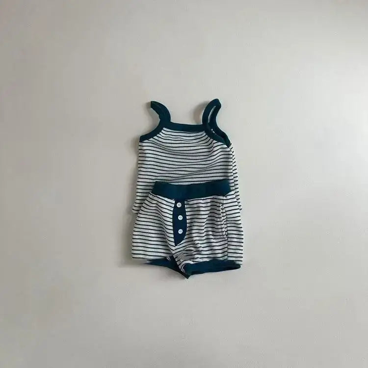 Sleeveless Sling Vest & Shorts Set