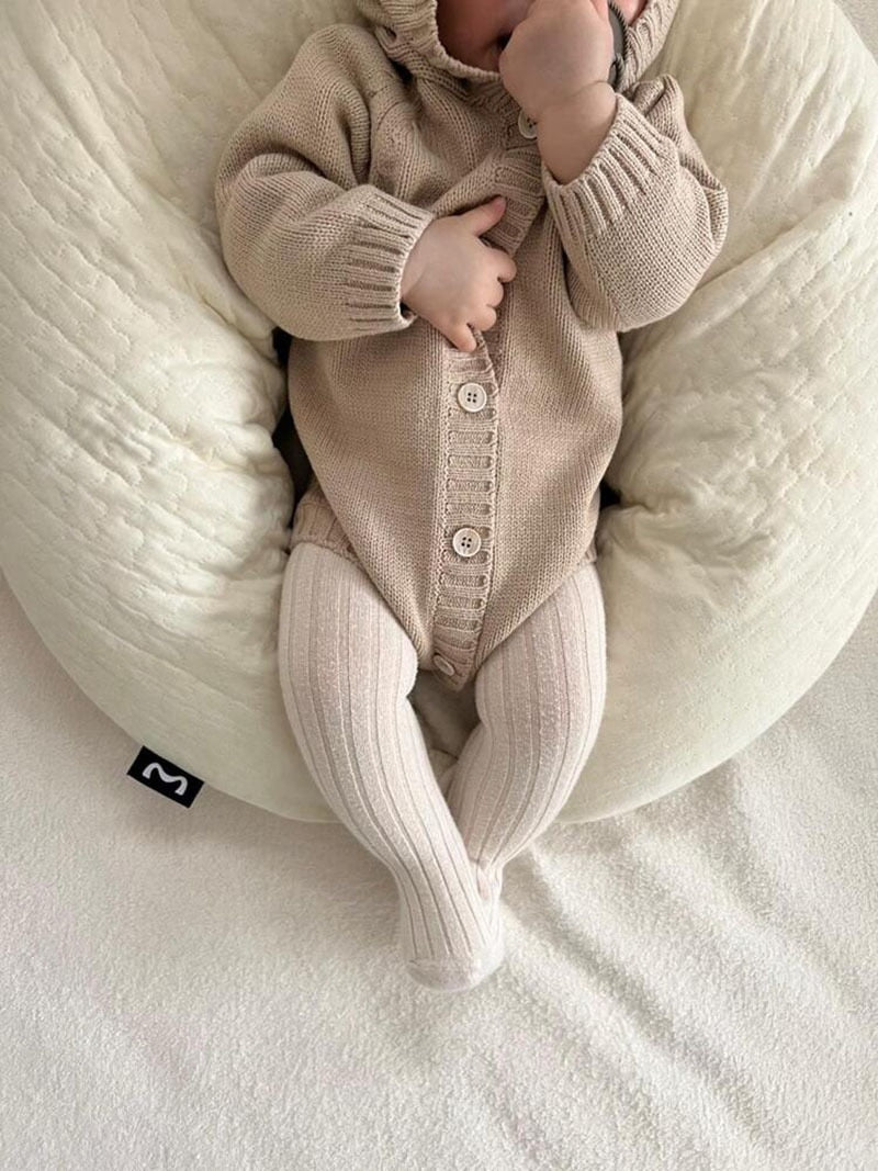 Knitted Ear Hooded Onesie