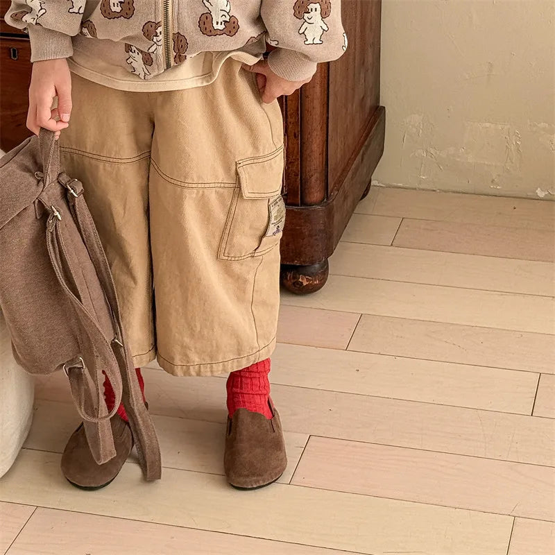 Unisex Solid Cargo Pants