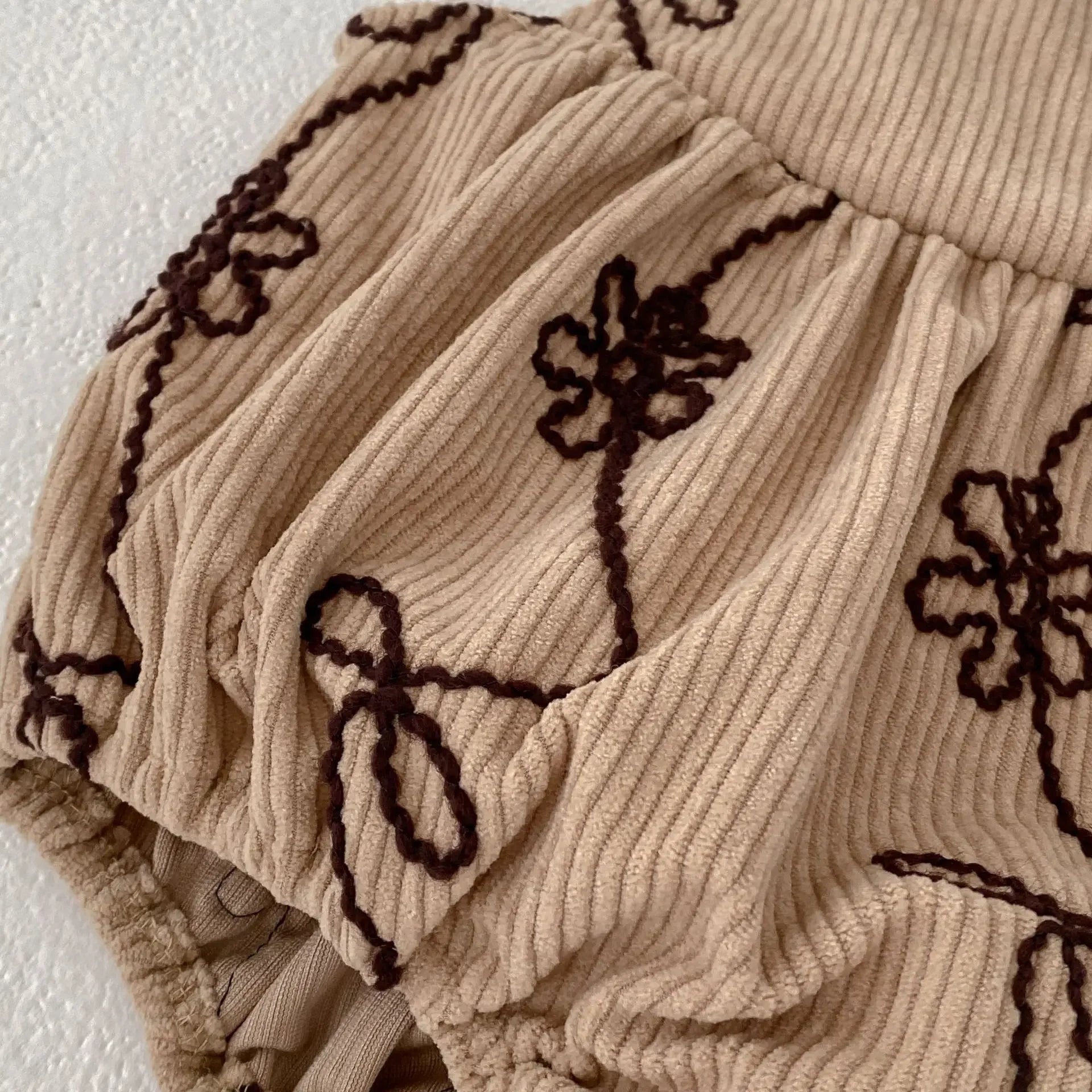 Girls' Corduroy Embroidered Onesie