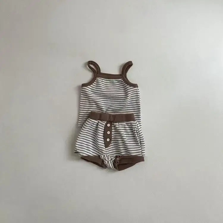 Sleeveless Sling Vest & Shorts Set