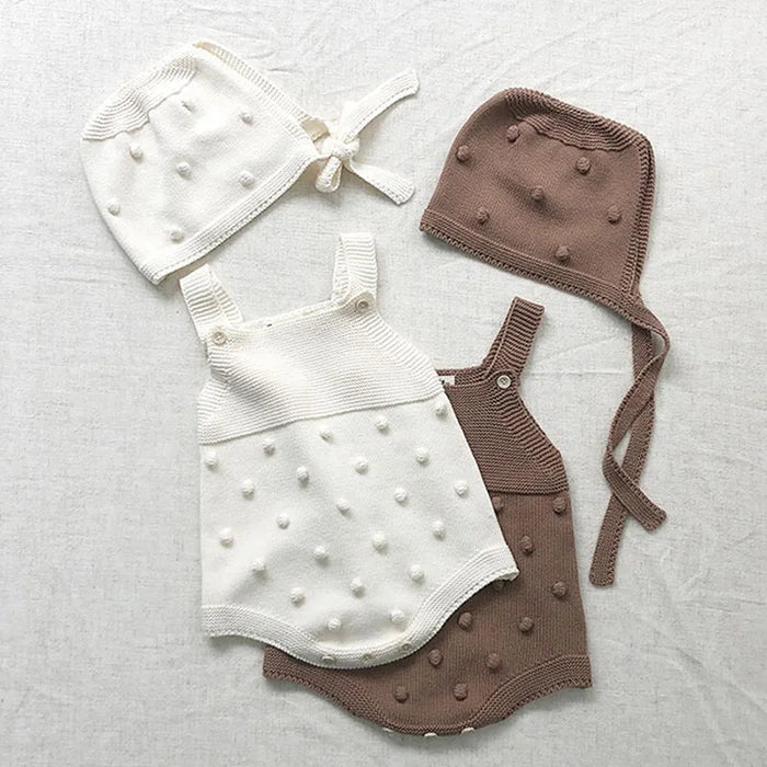 Knitted Romper & Hat Set