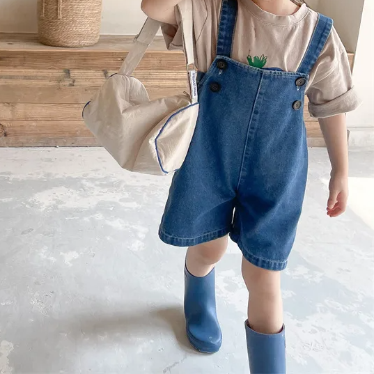 Kids Denim Shorts Overalls