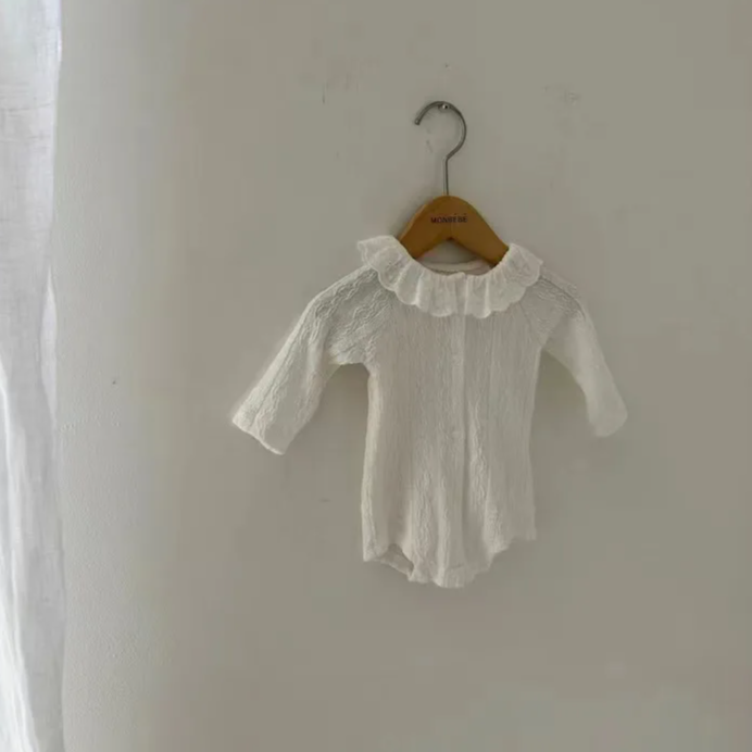 Long Sleeve Lace Collar Onesie