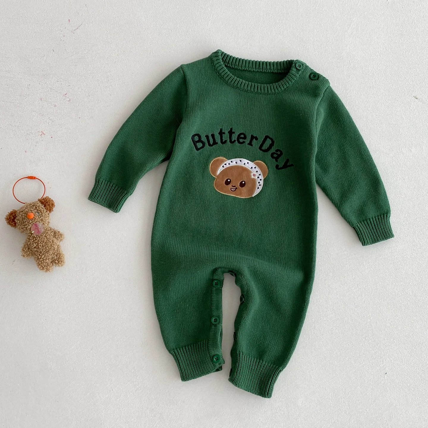 'Butter Day' Long Sleeve Knitted Romper