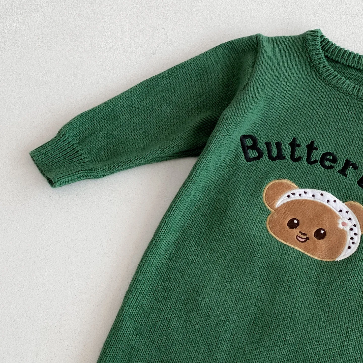 'Butter Day' Long Sleeve Knitted Romper