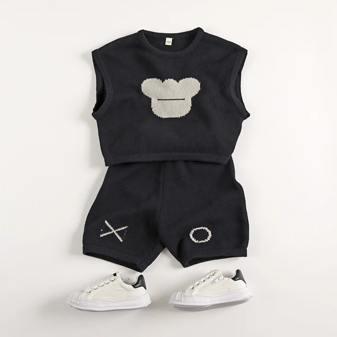 Sleeveless Knitted Vest & Shorts Set