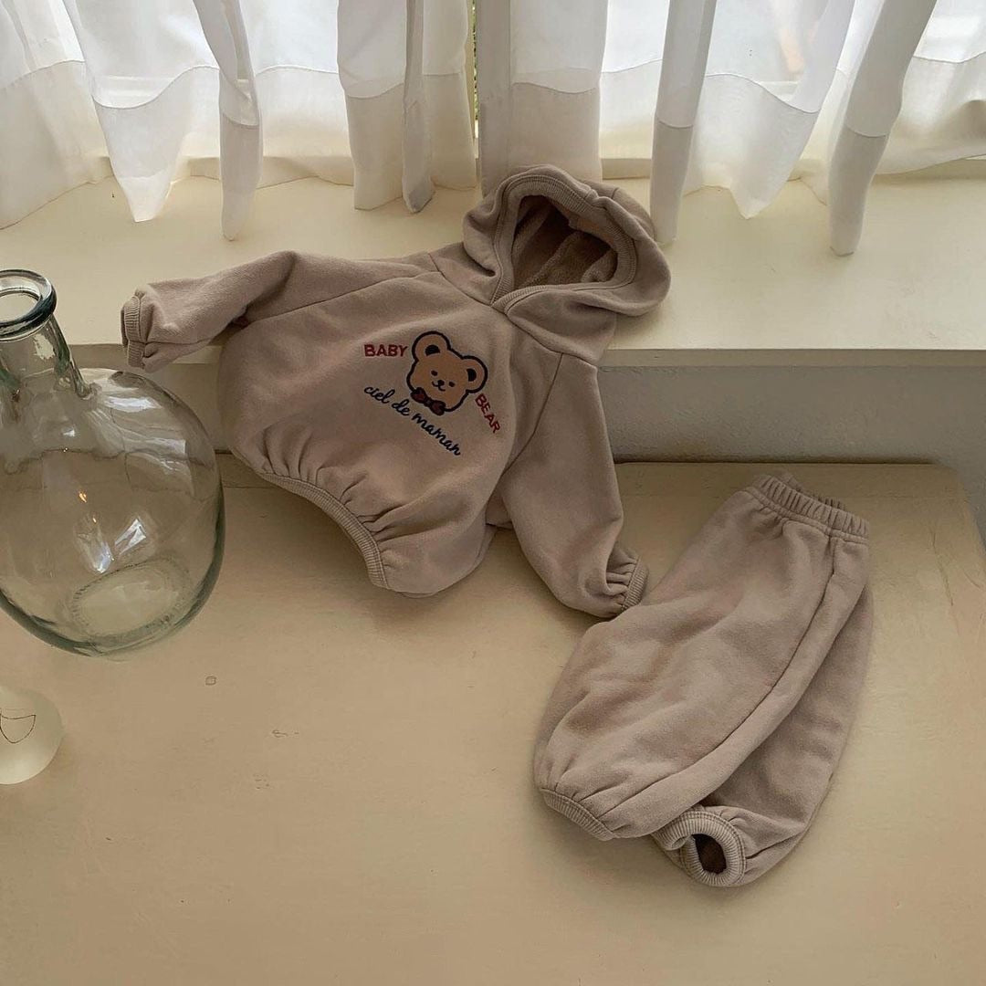 Cute Bear Sweatshirt & Harem Pants Set