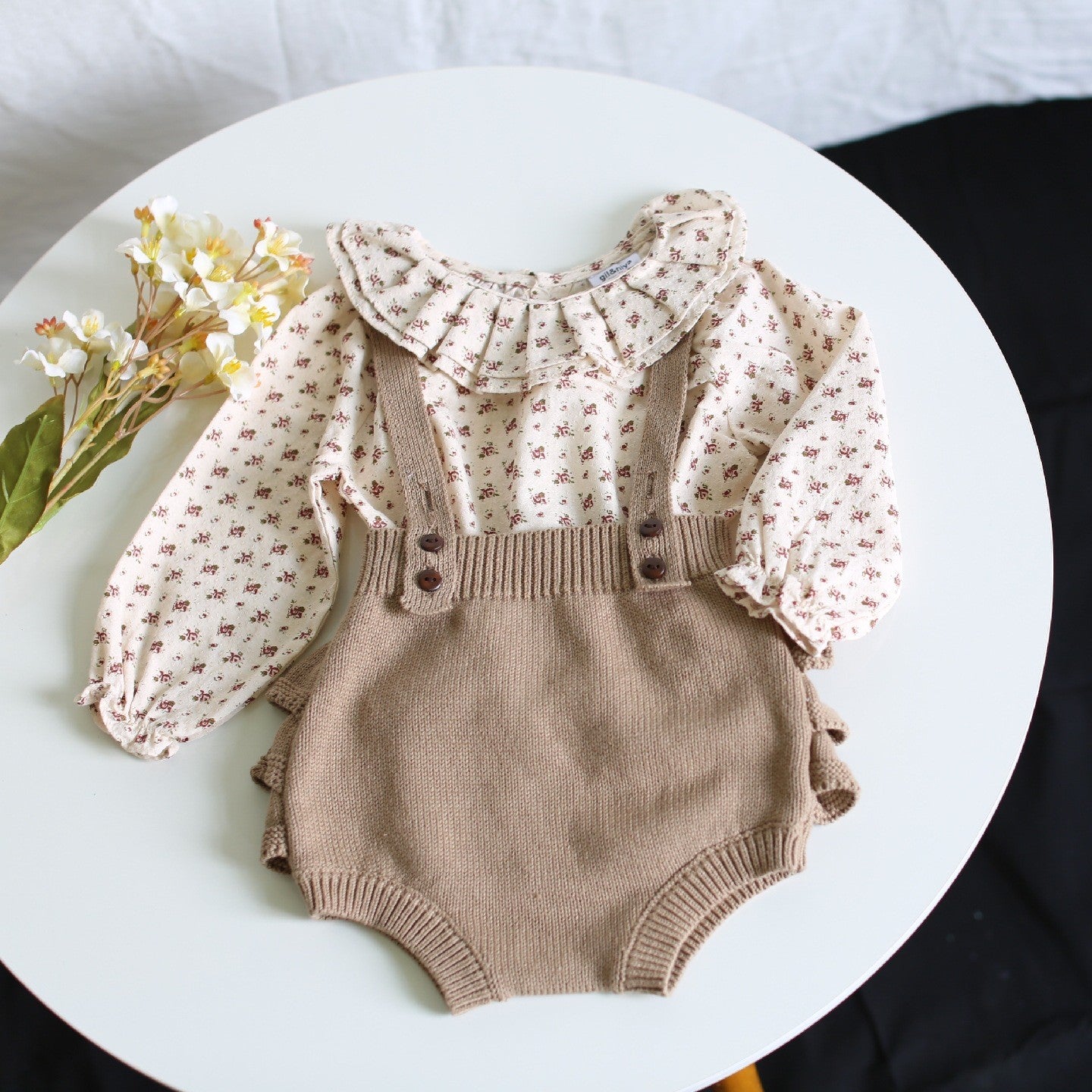Sleeveless Knitted Ruffled Romper
