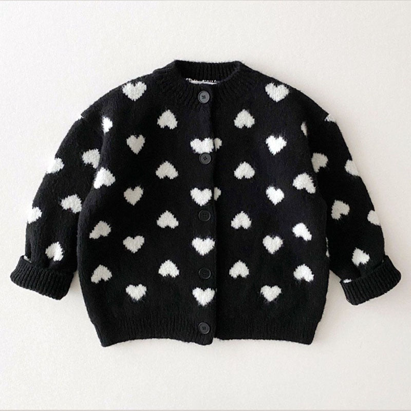 Thick Heart Print Cardigan