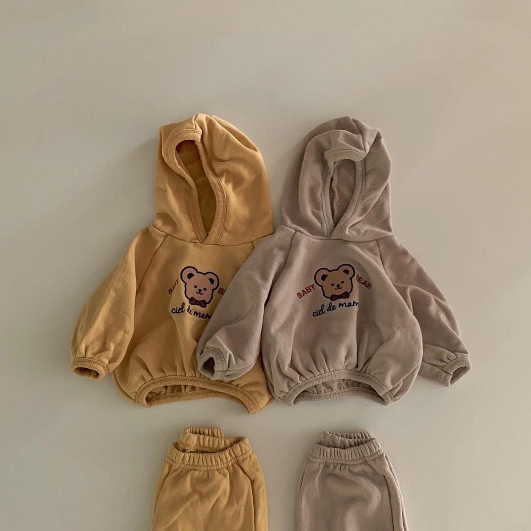 Cute Bear Sweatshirt & Harem Pants Set