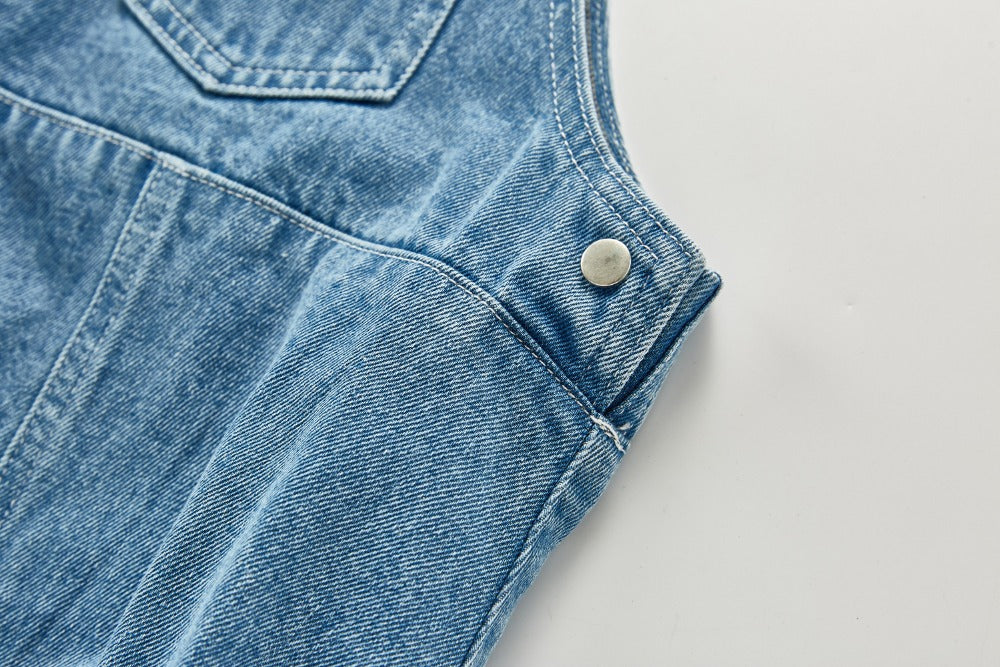 Sleeveless Denim Overalls