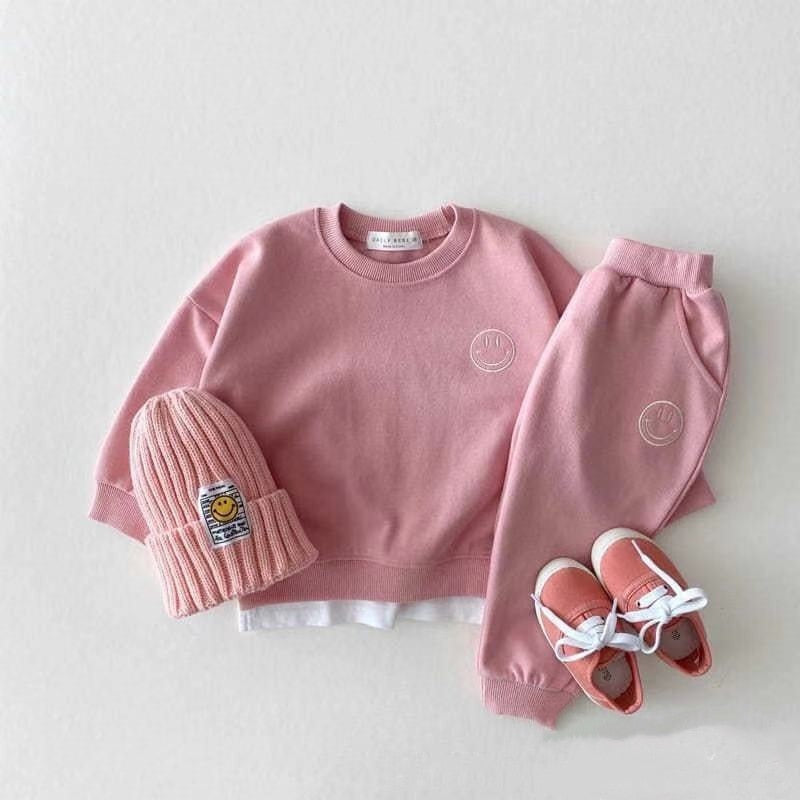 Cute Smiley Long Sleeve 2 Piece Set
