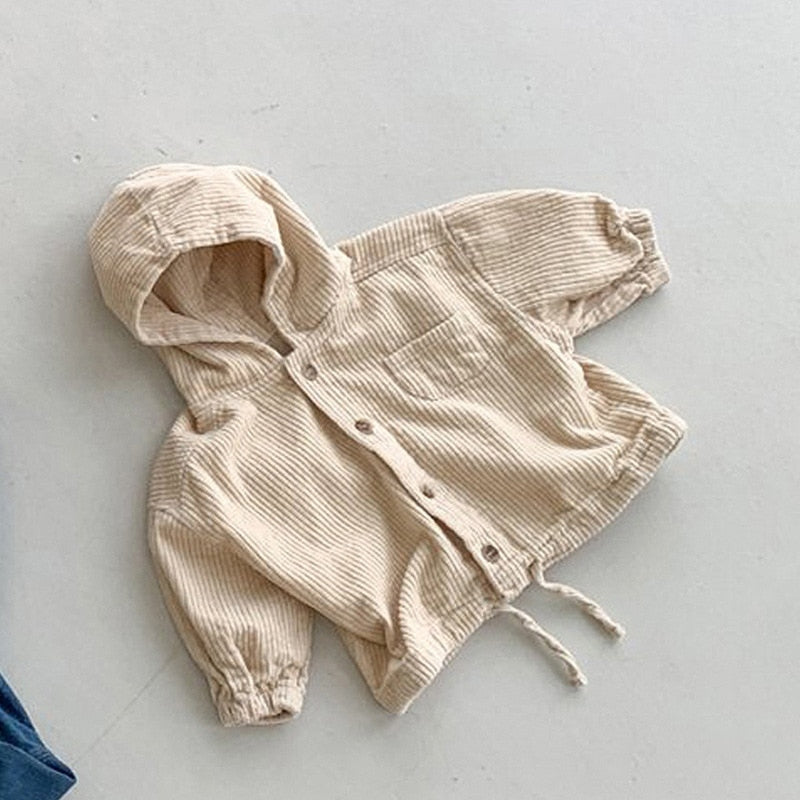 Hooded Corduroy/Denim Jacket