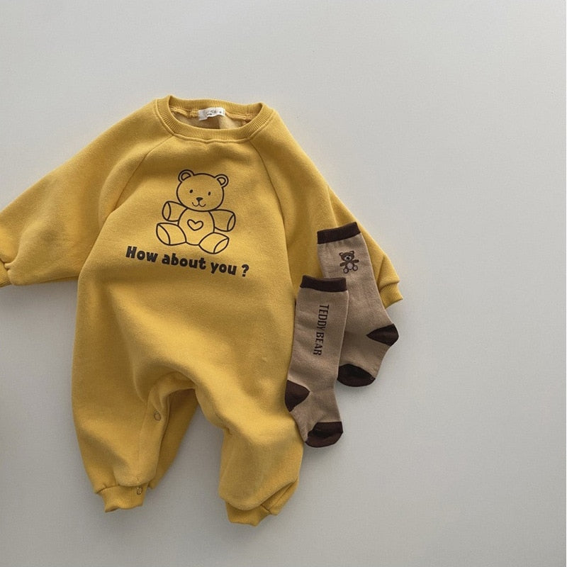 'How about you?' Bear Print Romper