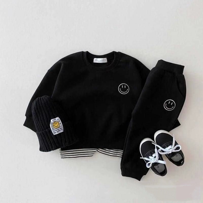 Cute Smiley Long Sleeve 2 Piece Set