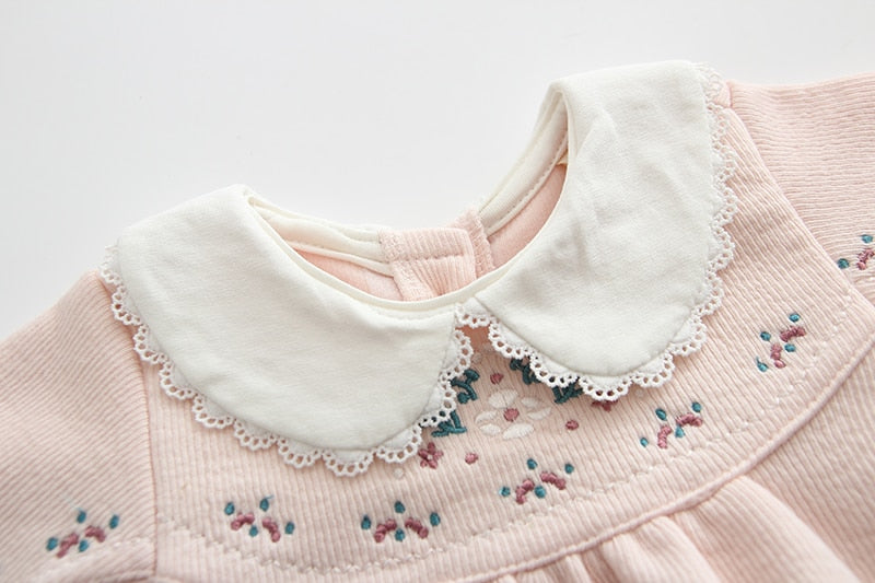 Peter Pan Collar Long-Sleeved Dress