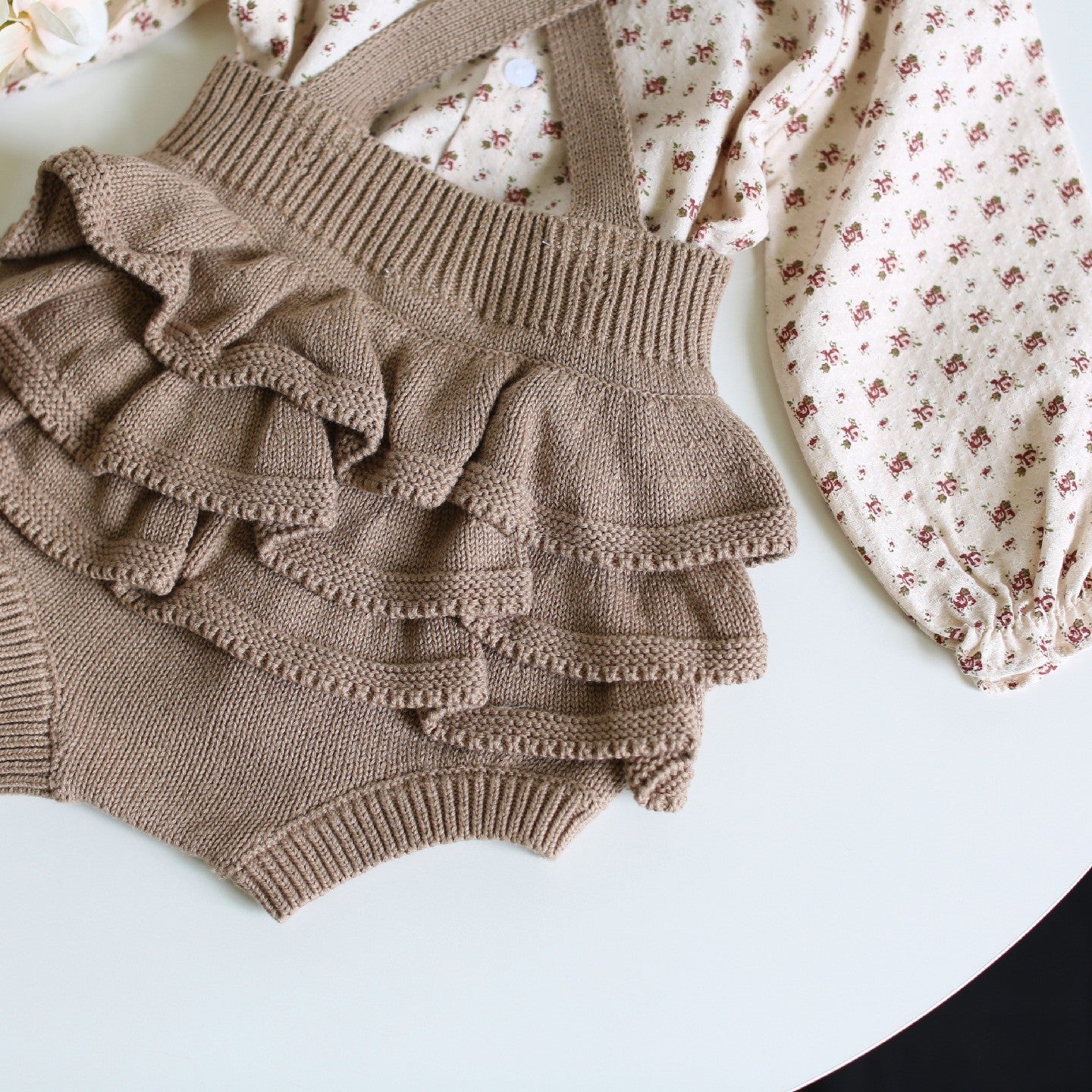 Sleeveless Knitted Ruffled Romper