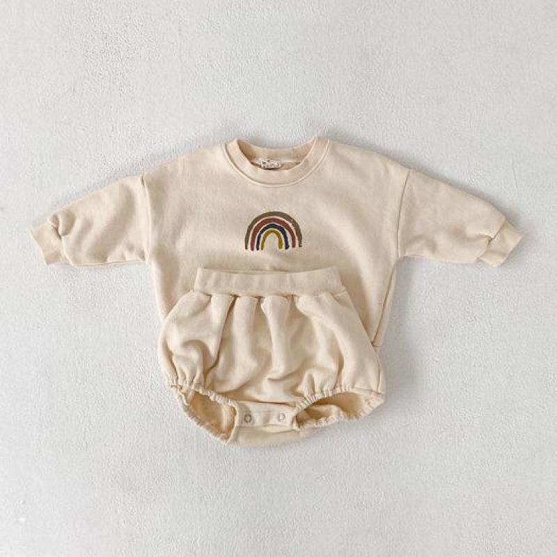 Rainbow Sweatshirt & Shorts Set