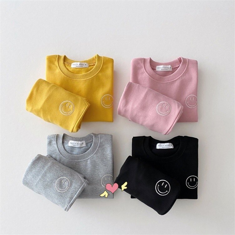 Cute Smiley Long Sleeve 2 Piece Set