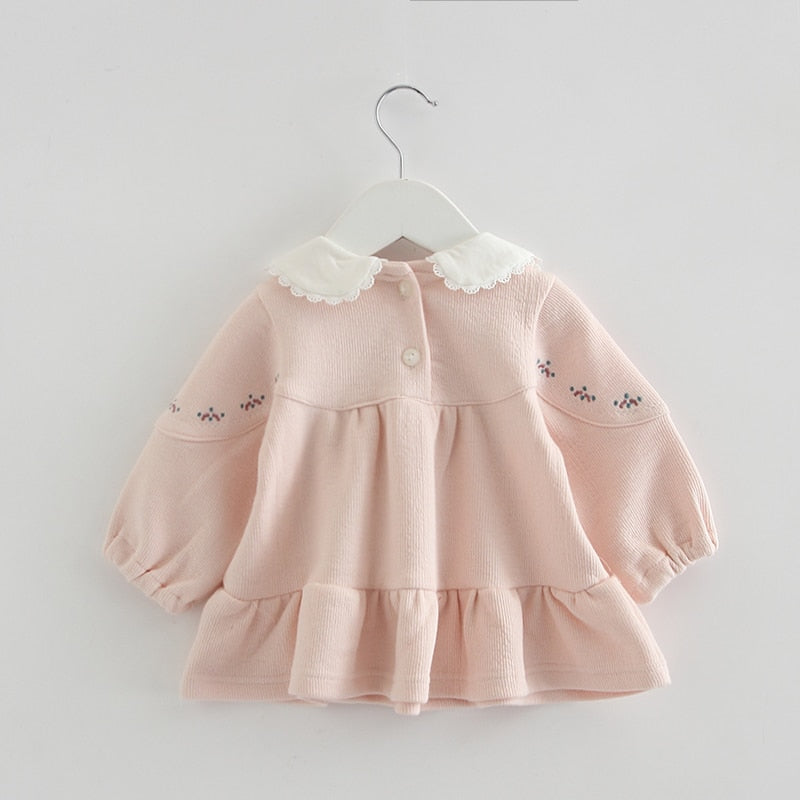 Peter Pan Collar Long-Sleeved Dress