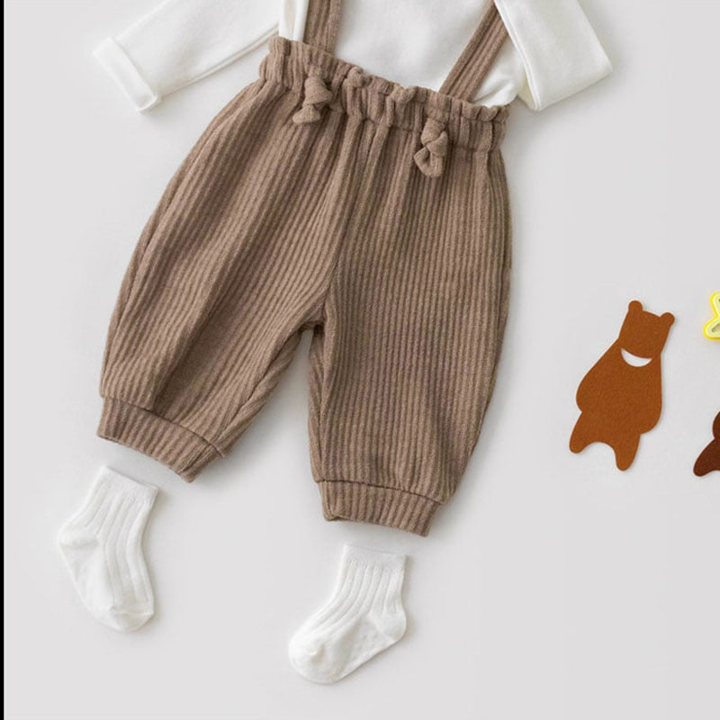 High-Waisted Striped Corduroy Pants