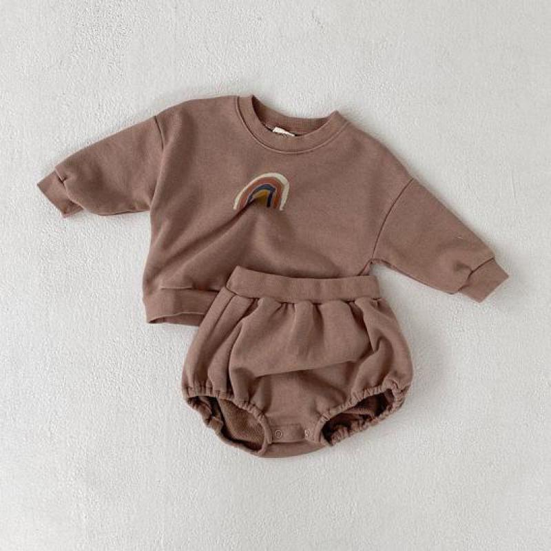 Rainbow Sweatshirt & Shorts Set