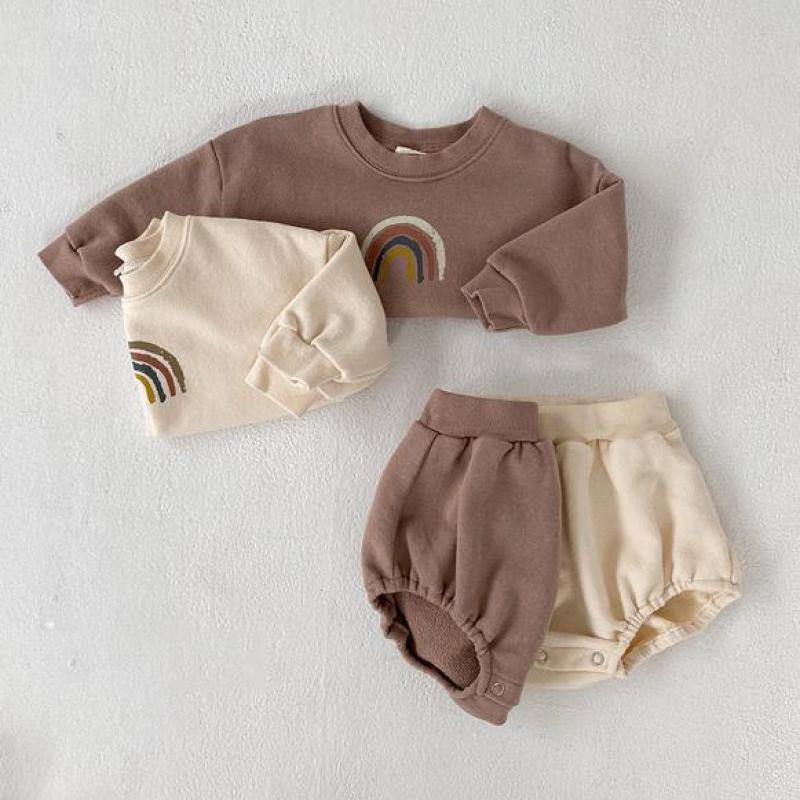 Rainbow Sweatshirt & Shorts Set
