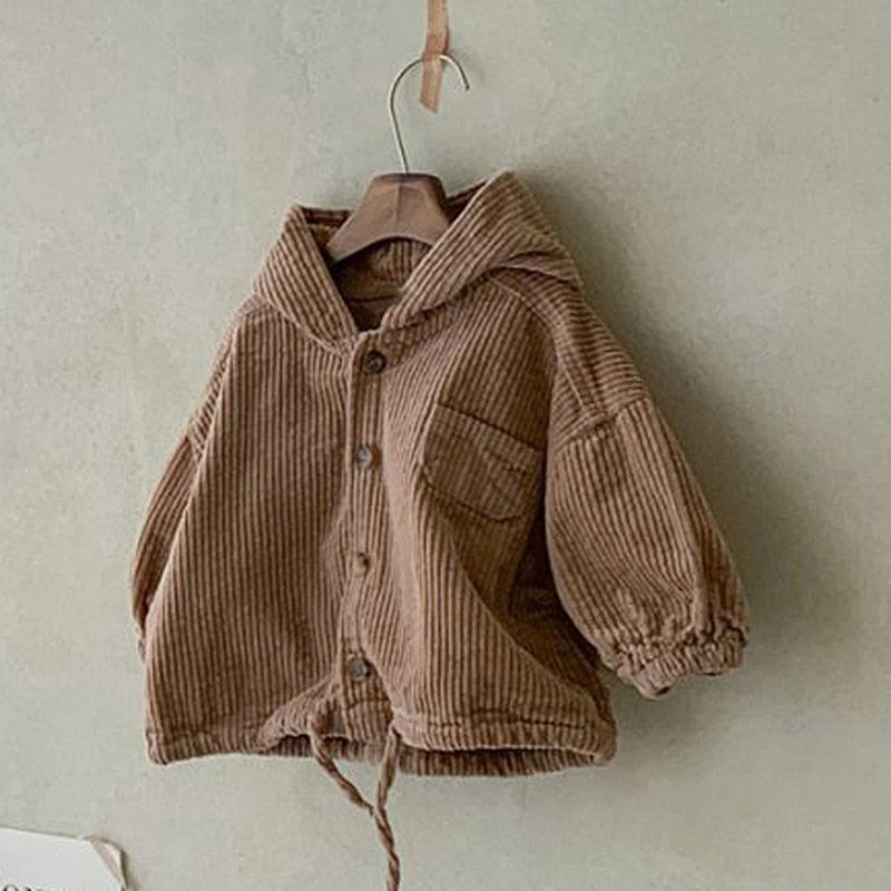 Hooded Corduroy/Denim Jacket