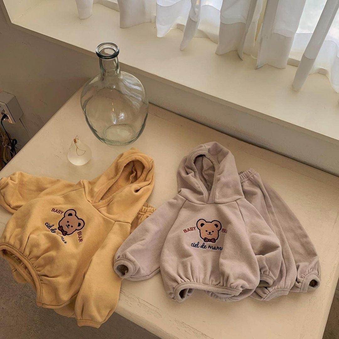 Cute Bear Sweatshirt & Harem Pants Set